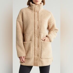 Zella Cozy Faux Shearling Natural Beige Teddy Sherpa Jacket
